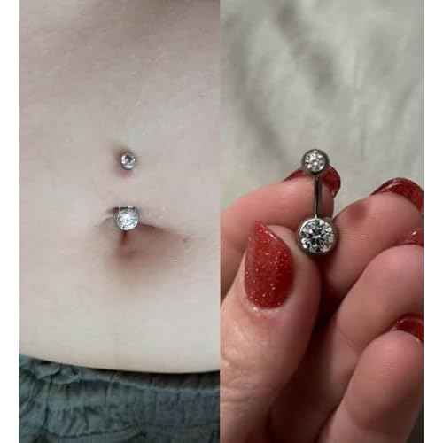 QWALIT Belly Button Piercing Gun Kit - Silver Navel Piercing Gun