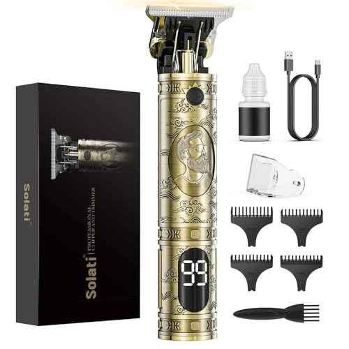 Hair Clippers for Men Cordless Professional Beard Trimmers with LCD Display Electric Grooming Rechargeable Shaver Zero Gapped T/Blade Cutting Kit Gift for Women Men Children