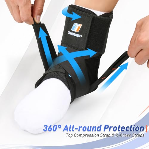 Quick Lace Up Ankle Brace for Women Men with Removable Side Splints, Ankle Support for Sprained Ankle, Injury Recovery, Ankle Stabilizer Wrap for Sprots,Basketball,Volleyball,Soccer,Tennis,XL