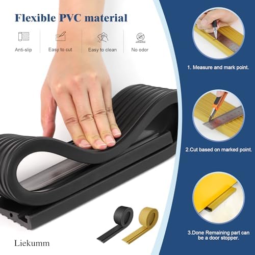 LIEKUMM 1" Rise PVC Threshold Ramp for Doorways, Wheelchair Ramp with 1700 lbs Capacity, Portable Door Ramp for Electric Wheelchairs, Strollers, Garage, Robot Vacuums, Yellow