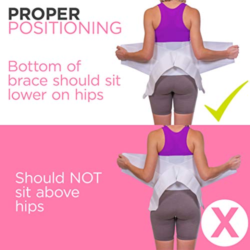 BraceAbility Women's Back Brace for Female Lower Back Pain - Lightweight Soft White Elastic Lumbar Compression Support Belt is Discreet Under Clothes for Ladies, Nurses, Walking (Medium)