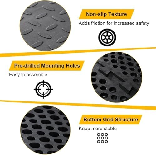 0.8" Rise Rubber Threshold Ramp for Doorways,Non-Slip Surface for Wheelchair Scooter Stroller,1500 LBS Capacity,Cuttable and Adjustable Size