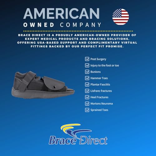 Deluxe Post Op Shoe - Adjustable Medical Support for Broken Toes, Foot Injuries, Fractures, Bunions and Surgical Recovery L3260 - Size S (Men’s US 7.5-9 / Women’s US 8.5-10)
