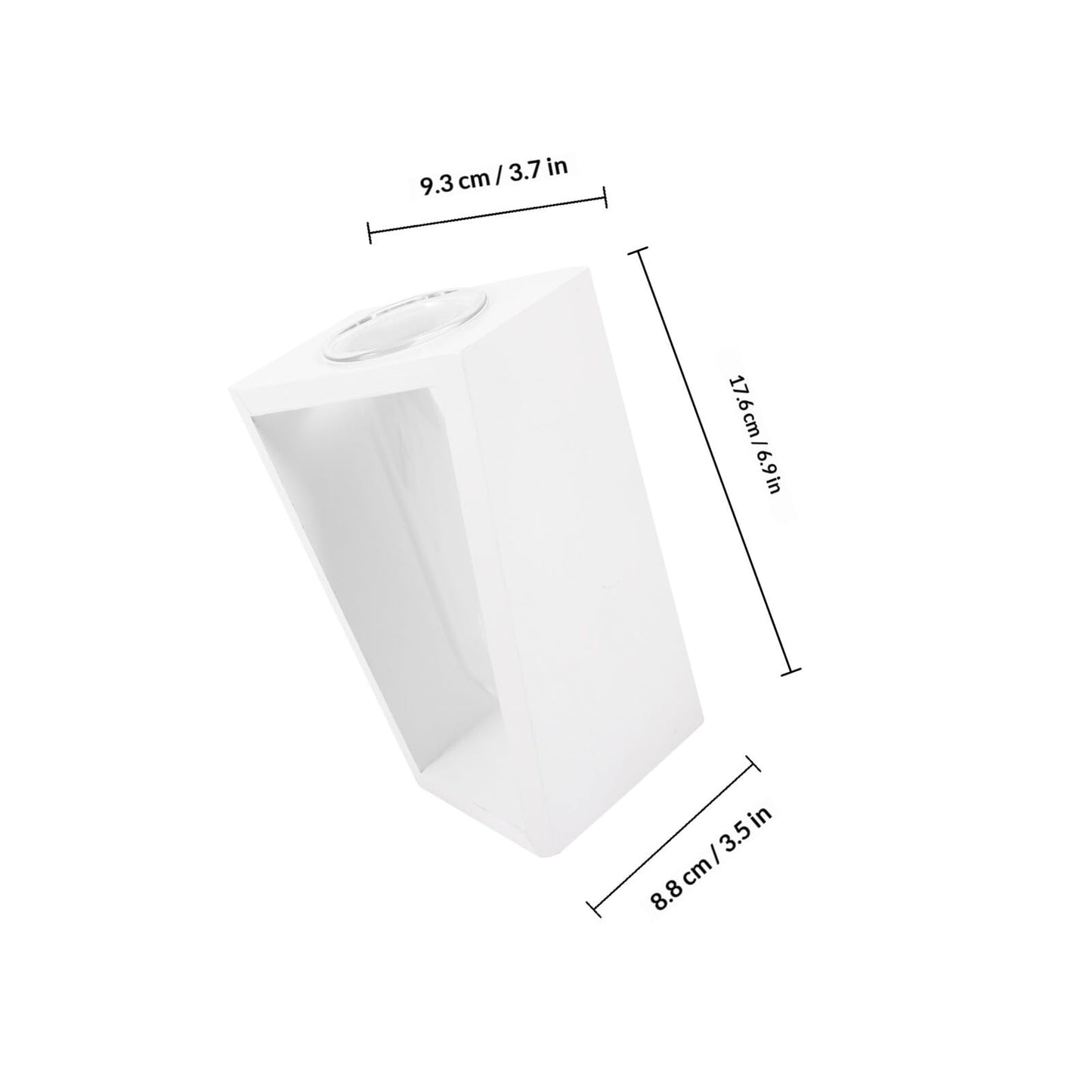 minkissy Test Tube Glass Vase with White Wooden Rack Small Hydroponic Plant Holder for Indoor Wall Garden Terrarium Home Décor