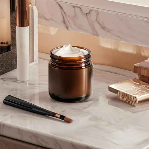 4 oz Amber Glass Jars with Lids,24 Pack 4oz Small Glass Jars with Inner Liners,4 Ounce Travel Jars for Cosmetics Container,Cream Lotion,Body Scrub