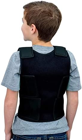 TOPARCHERY Black Deep Pressure Vest, Sensory Compression for Autism, Hyperactivity, Mood Processing Disorders (Small 14” x 24”)