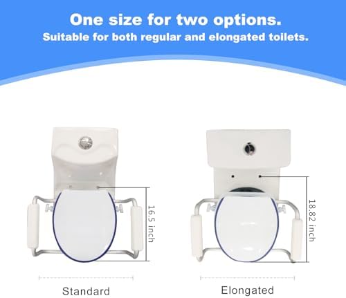 Toilet Seat Risers for Seniors,Adjustable Anti-Silp Handles & Thickened Cushion, Options for Elderly Handicap Medical Hip Replacement Surgery Lift,300 lbs, Easy Clean,Blue