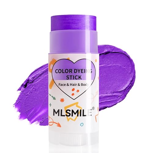 Purple Hair Dye Stick, Temporary Hair Color Wax, Washable Hair Dye for Kids & Women, Non-Sticky, Temporary Hair Color Chalk Makeup Gifts for Halloween, Christmas, Cosplay Party, Crazy Hair Day