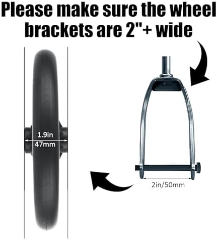 2 Pcs Walker Wheels Replacement 8 Inch Solid Wheelchair Front Wheels, Anti-Slip Rollator Replacement Wheels for Wheelchairs, Rollators, Walkers