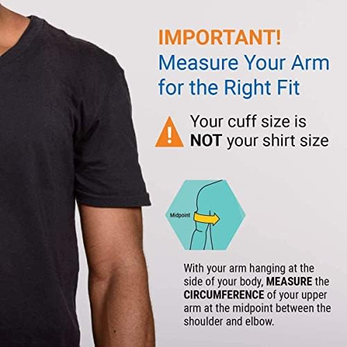 A&D Medical Medium Blood Pressure Cuff Replacement (9.0-14.6"/23-37cm), Latex Free Blood Pressure Cuff, UA-290A ISO-Compliant Connector for Home Use A&D Medical Automatic Blood Pressure Monitors