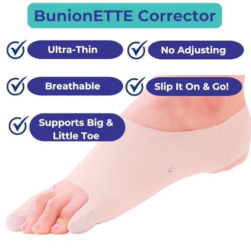 BunionETTE Bootie Tailor Bunion Corrector for Women & Men, Toe Spreader for Tailor Bunion, Bunionette Corrector, Bunionette Relief Socks/Protector, Bunionette Spacer Splint - Large, Right