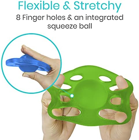 Vive Finger Strengthener Exerciser (3 pack) - Hand Grip Stretcher Rehab, Exercise Kit for Adults, Finger Trainer Resistance, Arthritis & Thumb Therapy, Muscle Recovery, Carpal Tunnel & Guitar Practice