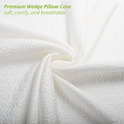 Wedge Pillow Cover for 24x24x12 Bed Wedge Pillow, Hypoallergenic Replacement Case with Zipper & Pockets