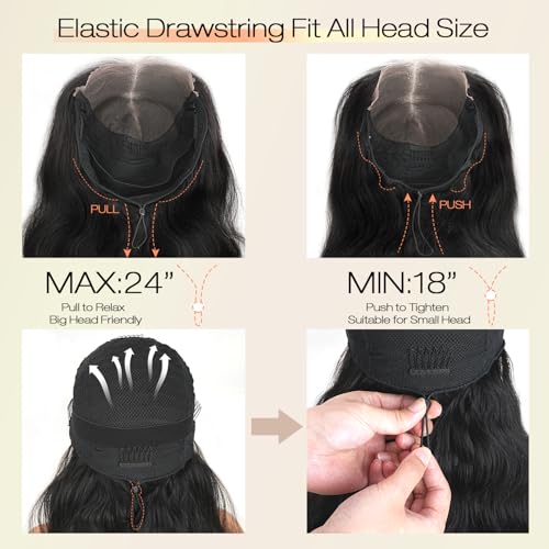 250% Density Glueless Wigs Human Hair Pre Plucked Pre Cut 7x6 HD Lace Closure Wigs Human Hair Body Wave Lace Front Wigs Human Hair for Women Drawstring Glueless Wigs for Beginners 16 inch