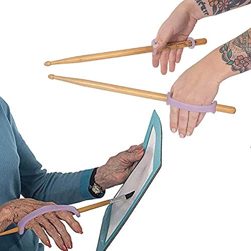 Elderly Female 3-Pack, Silicone Adaptive Aid, Universal Cuff Hand Grip Assistive Device for Rehab, Arthritis, Parkinsons, Stroke, Physical Therapy