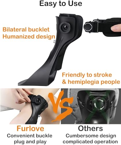AFO Drop Foot Brace, Upgraded Medical Foot Up Ankle Foot Orthosis Support with Inflatable Airbag for Hemiplegia Stroke Shoes Walking Foot Stabilizer (Right, S)