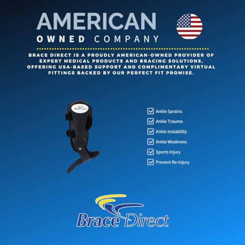 Brace Direct Semi-Rigid Active Ankle Brace for Sports - Maximum Support for Sprains & Injuries, Stabilizes & Protects Athletes Ankles Soccer, Running (XS - Right, Men 4-6.5 / Women 5-7.5)