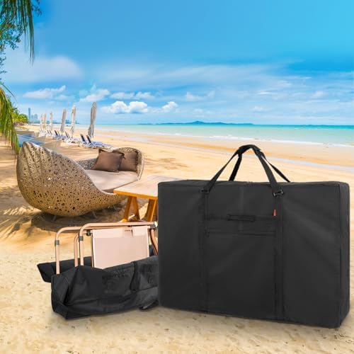 Heavy Duty Folding Chair Storage Bag - Zero Gravity Chair Cover, Extra Large Carrying Case for Beach Chair Camping Chair Folding Walker/Wheelchair