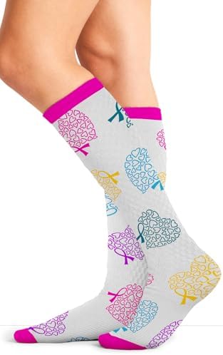 Cherokee Women's 10-15mmHg Compression Socks – Fun Print Knee Highs with Light Support, Soft Feel - PRINTSUPPORT