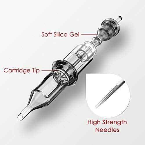 Wormhole Tattoo Cartridge Needles 50pcs Assorted Tattoo Needle Cartridges Round Liner Mixed 3RL 5RL 7RL 9RL 11RL (50pcs #12 Standard RL)