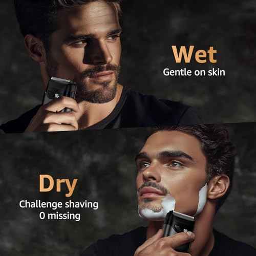 Mbzoey Electric Foil Shavers for Men: Mini Electric Razor for Face - IPX7 Waterproof Cordless Razor with LED Display & Fast Charge - Micro-Comb Technology & Precision Blades