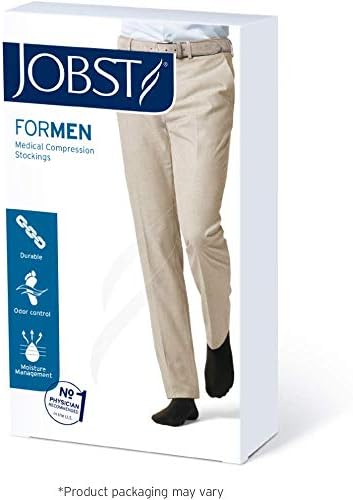JOBST forMen Knee High 15-20 mmHg Compression Socks, Closed Toe, X-Large, Black