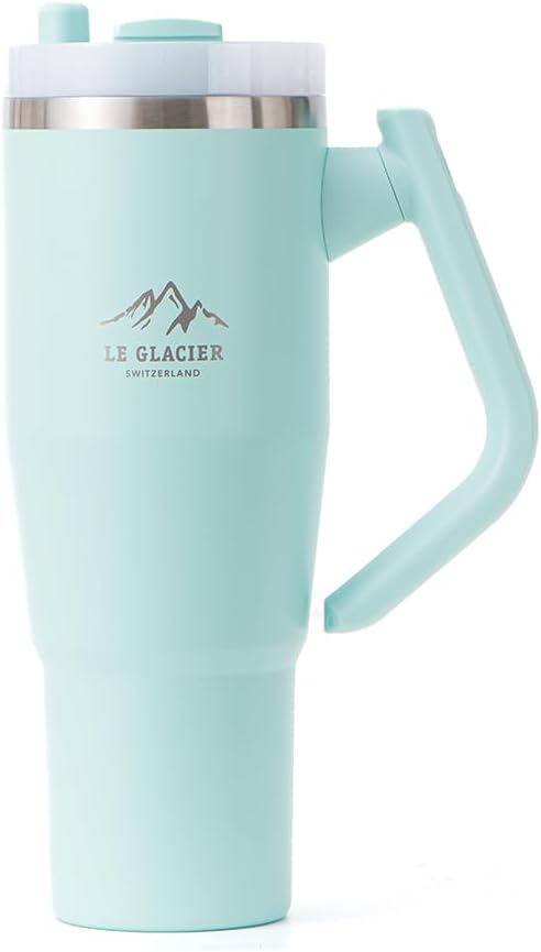 Thurston Tumbler â 40oz Stainless Steel Insulated Travel Cup with Handle & Straw Lid, Double-Wall Vacuum with All-in-One Rotational Handle & Retractable Straw for Hot & Cold Drinks (Teal)