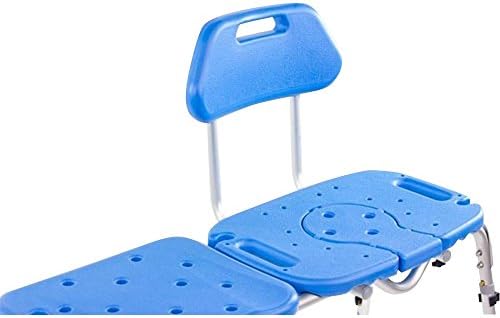 Platinum Health Bath Transfer Bench with Cutout Shower Seat, Deluxe All-Access Chair for Tub and Shower Transfers, Raised Toilet Seat for Seniors and Elderly, Adjustable Height, Includes Insert, Blue
