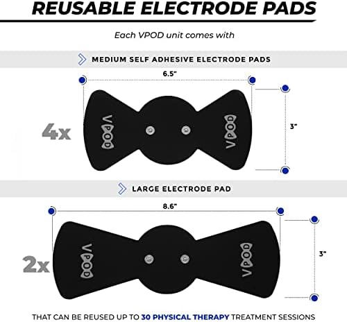 VPOD Deluxe TENS Unit Muscle Stimulator with EMS Therapy for Muscle Recovery, Back Pain Relief, Neck Pain Relief and Sciatica Pain Relief, 24 Modes, Wireless, Portable, and Bluetooth-Enabled