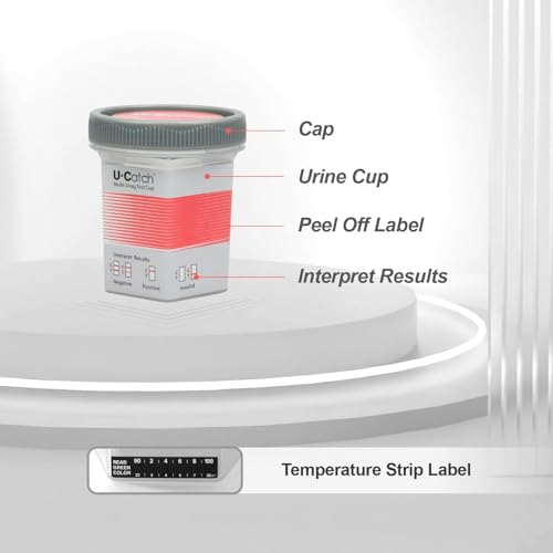 [5 Pack] Multidrug Test Cup Kit: 12 Panel Urine Test Cup Rapid Test at Home -The Largest DOA Cup