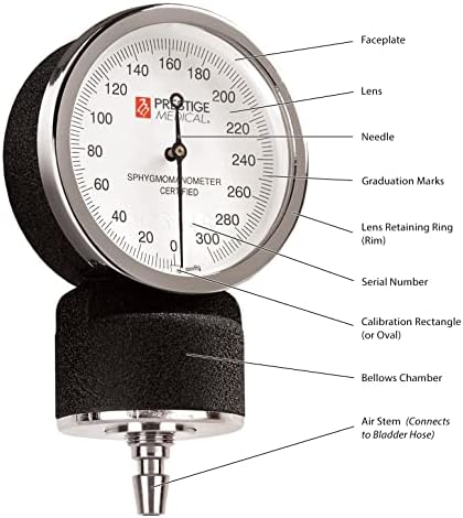 Prestige Medical - 882-COM-PUR 3-in-1 Aneroid Sphygmomanometer Set with Carry Case, Purple