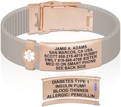 Divoti Custom Engraved Medical Alert ID Bracelet – Dual-Sided Laser Etching, Silicone Wristband, Stainless Steel Security Clasp – Adjustable & Trim-to-Fit – Emergency Medical Info Band for Men & Women