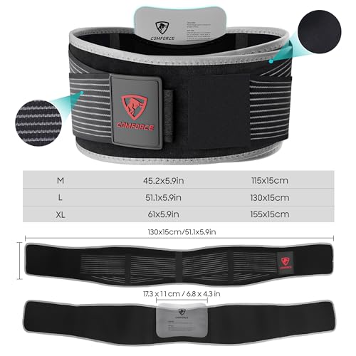 Sacroiliac Hip Belt, Dual Adjustable Compression with Ice Pack, Relief for Lower Back, Pelvic Stabilization, Postpartum Recovery & Lumbar Support - L(fits waist circumference: 38-46 inches)