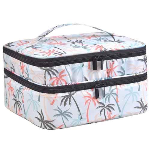 Nail Polish Carrying Case, Portable Nail Organizer with Handle, Double-layer Storage Bag for Nail Polish and Manicure Set