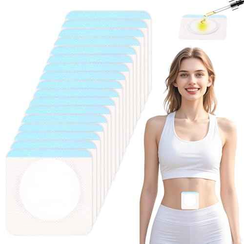 Castor Oil Pack Patches for Belly Button ? 60 Disposable Organic Cotton Self-Adhesive Pads, Leak-Proof & Breathable, No-Wash Castor Oil Wraps for Navel, Abdomen & Targeted Skin Care