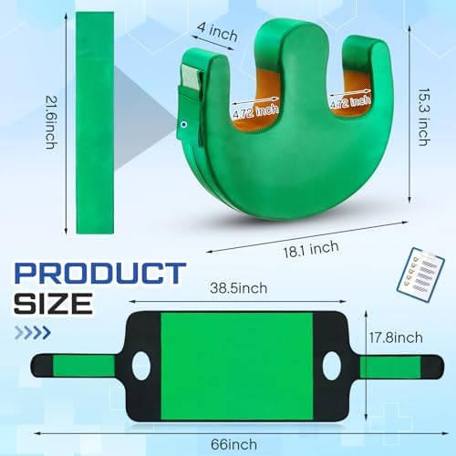 TrelaCo 2 Pcs Bedridden Patient Turning Device Set, Including 1 Turning Pillow and 1 Turning Belt, Prevent Muscle Atrophy for Elderly Seniors Disability Prevention Bed Sore Aid Care(Green)