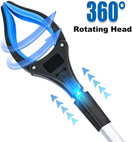 2-Pack Grabber Reacher Tool,32 Inch Foldable Reacher Grabber Pickup Tool with Strong Grip Magnetic,360°Rotating Anti-Slip Jaw,Grabber Tool,Grabbers for Seniors for Outdoor & Indoor (Blue&Purple)