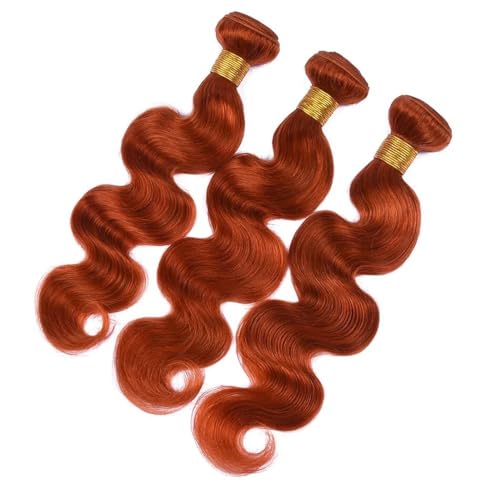 Bundles Human Hair 26 28 30 Inch Orange Giginger Orange 350 Body Wave Human Hair Bundles Unprocessed Brazilian Virgin Hair Double Weft Quick Weave for Black Women