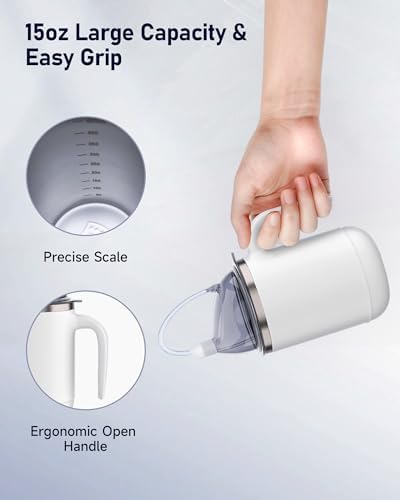 Multifunctional Adult Sippy Cup for Elderly Spill Proof - Easy to Grasp Handles, Precise Liquid Control- 15oz Stainless Steel Sippy Cup with Straw, No Spill Cups for Elderly, Seniors