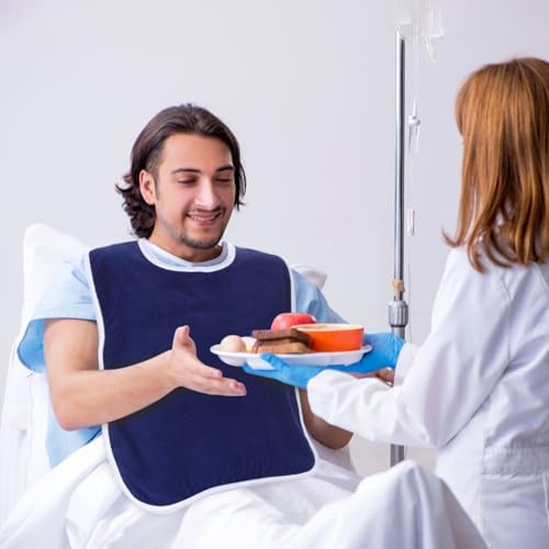 Adult Bibs Washable Clothing Protector for Men Women Adjustable Eating Cloth for Elderly Seniors and Disabled