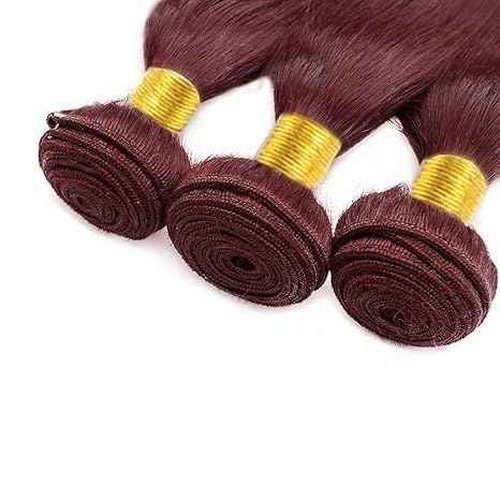 Habiliana Human Hair Bundles 22 24 26 Inch Burgundy 99J Straight Bundles Human Hair 100% Unprocessed Soft Sewn In with Double Drown Weft for Black Women