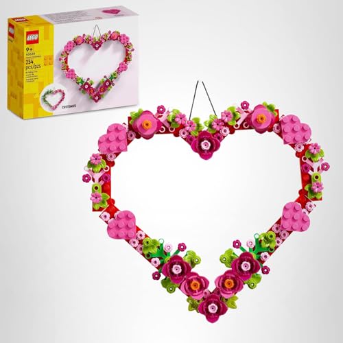 LEGO Heart Ornament Building Toy Set - Fun Arts and Crafts Idea for Girls and Boys, Ages 9+ - Display on The Wall as Home Decoration - Gifts for Kids - 40638