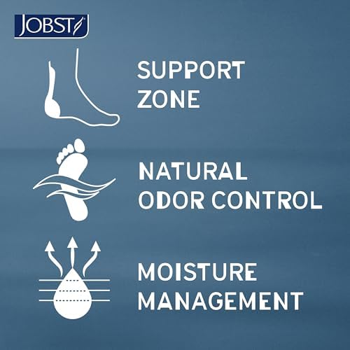 JOBST Sport Knee High 20-30 mmHg Compression Socks, Royal Blue/Grey, Large