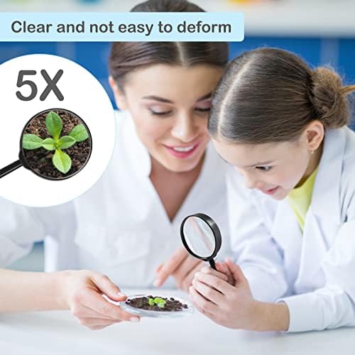 32Pcs Magnifying Glass for Kids, Hand Lens Portable Magnifying Glasses for Science Class, Outdoor Activities, Party, Reading (Black)
