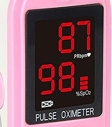 Concord Basics Fingertip Pulse Oximeter - Blood Oxygen Saturation Monitor with Carrying Case, Batteries, Silicone Cover & Lanyard - Easy to Use, Accurate SpO2 & Pulse Measurement (Pink)