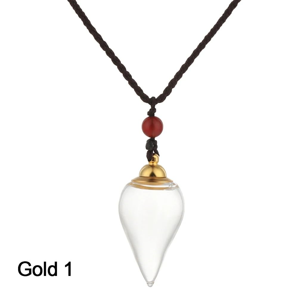 925 Sterling Silver Blood Vial Necklace For Women and Men - Glass Pendant Perfume Bottle Necklace - Water Container Jar Necklaces For Liquid Oil Diffuser Jewelry