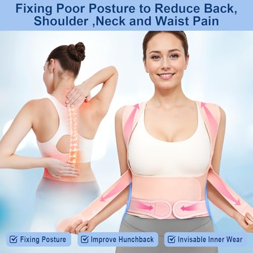 Back Brace Posture Corrector for Women and Men: Adjustable Shoulder Straightener,Back Support for Upper and Lower Back Pain Relief - Scoliosis, Hunchback,Hump, Thoracic,Spine Corrector ,M(31.5"-37.4")