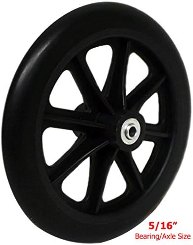 8" x 1" Heavy Duty Front Wheelchair Wheel (Each), 5/16" (8 mm) Bearing, 2-3/8" (60 mm) Hub Width, Fits Most Medline, Drive, Invacare, E&J, Guardian, Tuffcare, ALCO and Other Manual Wheelchairs