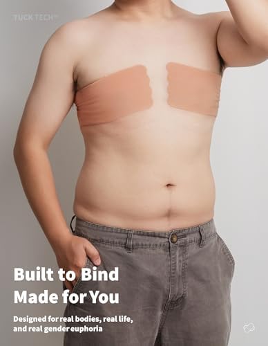 Transgender Tape 4", FTM Binder for Chest Binding, Tucking, Extra Wide Kinesiology Tape, 16.5 feet (Beige)