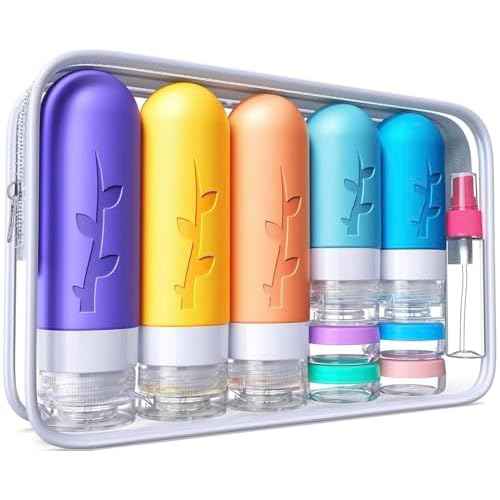 19pack Travel Bottles for Toiletries, TSA Approved Silicone Size Containers for toiletries, Refillable & Leakproof Travel shampoo and conditioner bottles